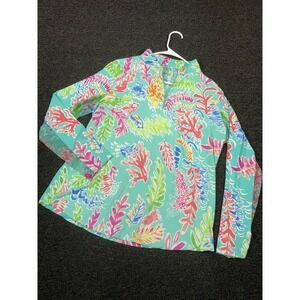 IBKUL Shirt Women's XL Colorful Geometric 1/4 Zip Mock UPF 50 Golf Nylon